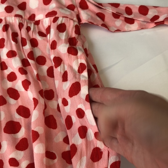 Free Assembly's Dolman Sleeve Red/ Pink/ White Dress Size S - Picture 13 of 14